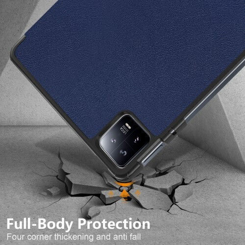 Три-слойна Стойка Флип Капак Тъмносин Xiaomi Pad 6