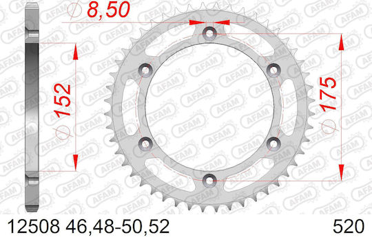 Pinion Spate Din Oțel Afam Lanț 520 Cod 12508-49