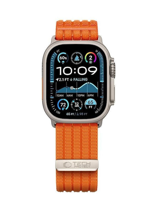 Tech-Protect Текстилна Каишка Оранжева (Apple Watch 8 / 9 / 10 / 11 / Se / Ultra)
