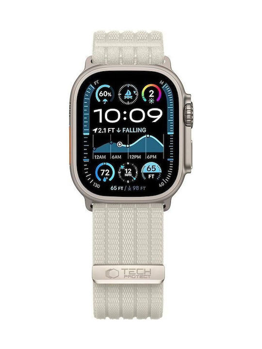 Tech-Protect Текстилна Кайшка Бежова (Apple Watch 8 / 9 / 10 / 11 / Se / Ultra)