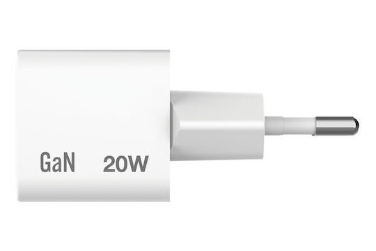 Verbatim GaN Charger with USB-C Port and USB-C - USB-C Cable 20W Power Delivery White Mini