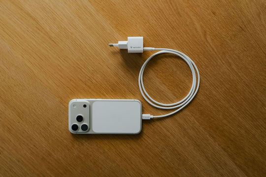 Verbatim GaN Charger with USB-C Port and USB-C - USB-C Cable 20W Power Delivery White Mini