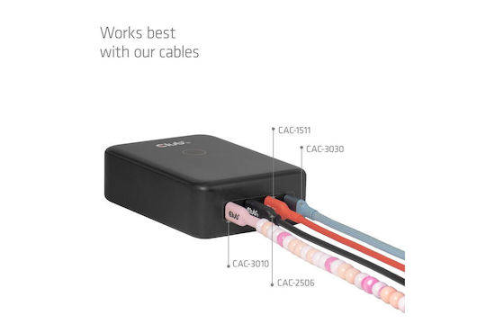 Club3D База за Зареждане GaN с 4 USB-C Изходни Порта 240W Power Delivery в Черен Цвят (CAC-1933)