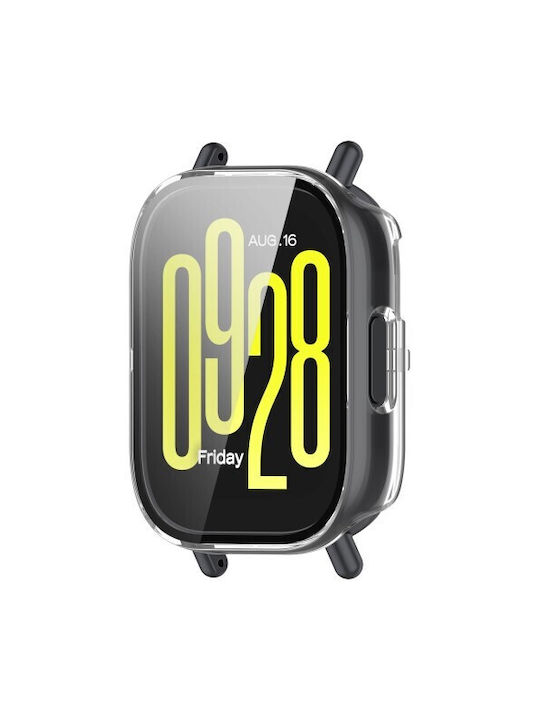 Твърд защитен калъф с вградено закалено стъкло за Xiaomi Redmi Watch 5 Active прозрачен
