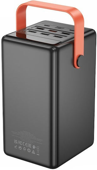 Hoco DB03 Max Baterie Externă 100000mAh 65W cu 6 Porturi USB-A și 2 Porturi USB-C Power Delivery Negru
