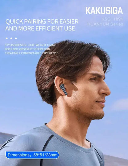 Kakusiga KSC-1891 In-ear Bluetooth Handsfree Headphones Black