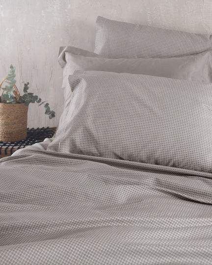 Rythmos Imperial Single Bed Sheet Set 160x260cm Grey (3 Pieces)