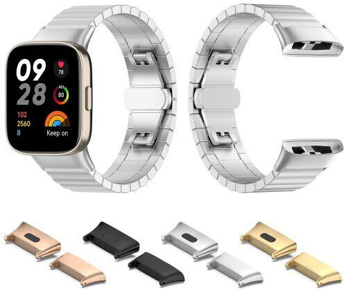 Replacement Metal Strap 20mm Band for Xiaomi Redmi Watch 3 Mi Watch Lite 3 Set of 2 Pieces Silver