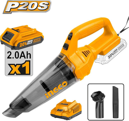 Ingco P20S Rechargeable Car Handheld Vacuum 20V 140W Yellow