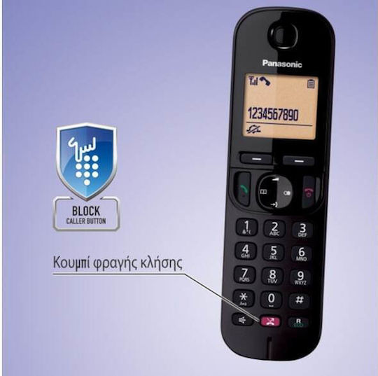 Panasonic KX-TGC250 Ασύρματο Τηλέφωνο με Ελληνικό Μενού Μαύρο