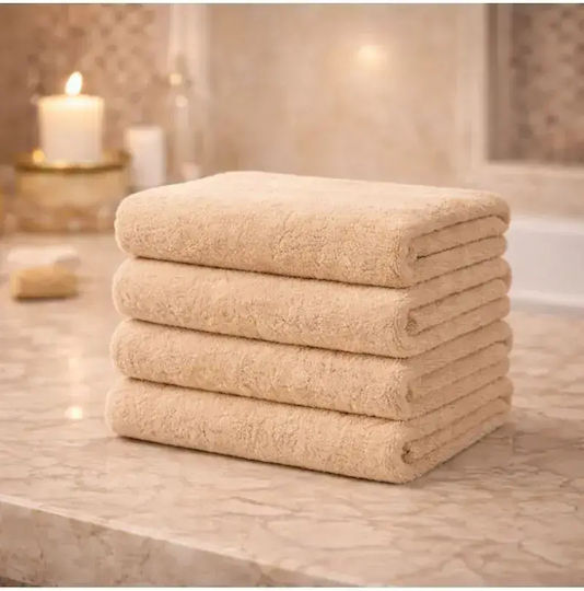 SteweHome Set Bath Towels 4 Pieces 70x140cm Beige
