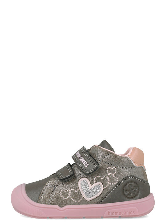 Παιδικά Sneakers High Ανατομικά με Σκρατς Ροζ