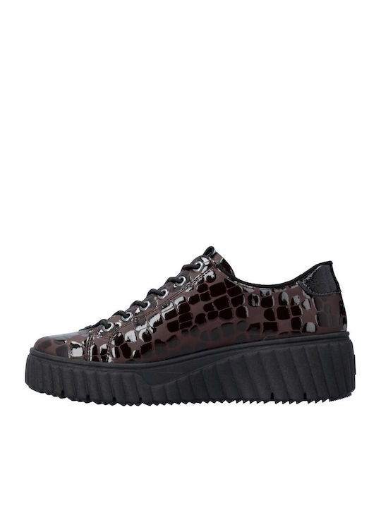 Damentliche Anatomische Sneakers Krokodil Braun