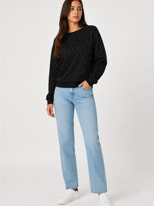 Lang Damen Sweatshirt Schwarz