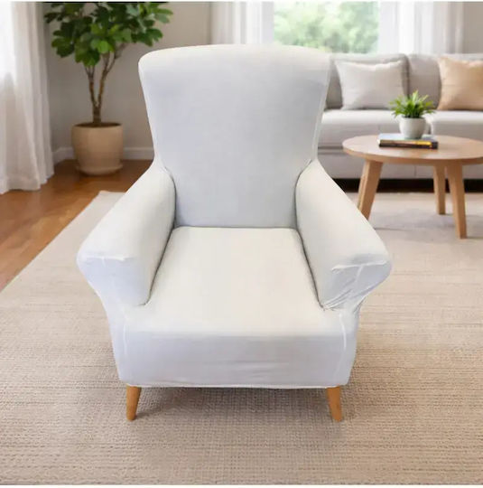 SteweHome Ελαστικό Κάλυμμα Πολυθρόνας Λευκό 60x85cm