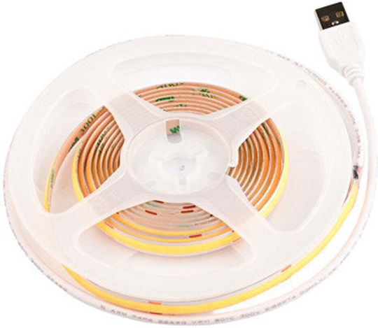 Lemlux Bandă LED pentru Televizor USB 5V Lumină Alb Natural 2m Tip COB cu Sursă de Alimentare