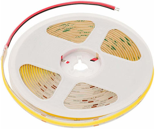 Lemlux Bandă LED 24V Lumină Alb Cald 5m Tip COB cu Sursă de Alimentare