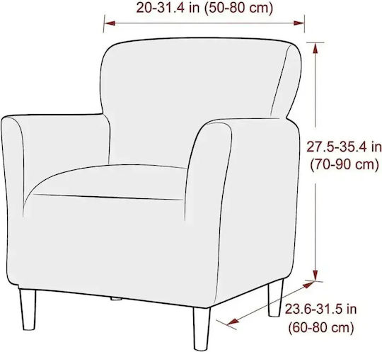 SteweHome Ελαστικό Κάλυμμα Πολυθρόνας Γκρι 60x85cm
