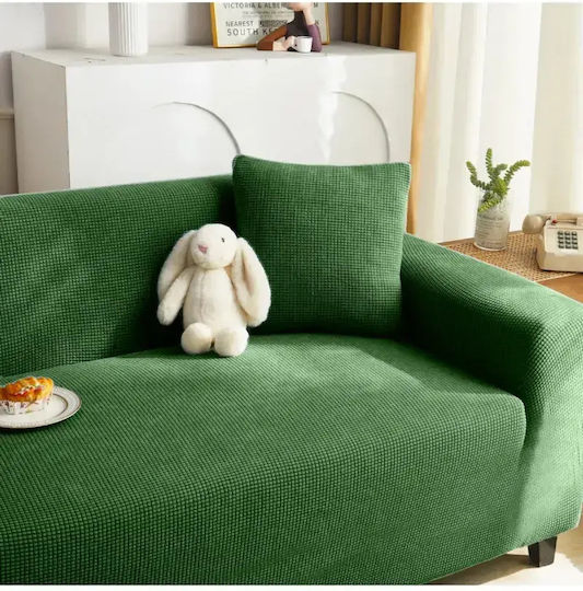 SteweHome Husă Elastică Canapea Cu Trei Locuri Verde 195x230cm