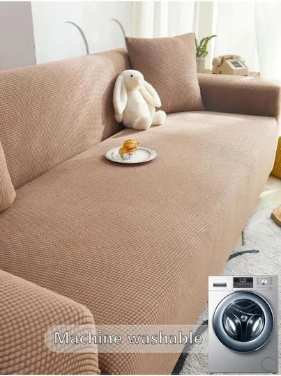SteweHome Elastic Cover For Three Seater Sofa Beige 195x230cm