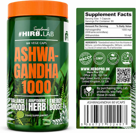 Hiro.Lab Ashwagandha 1000mg 90 κάψουλες