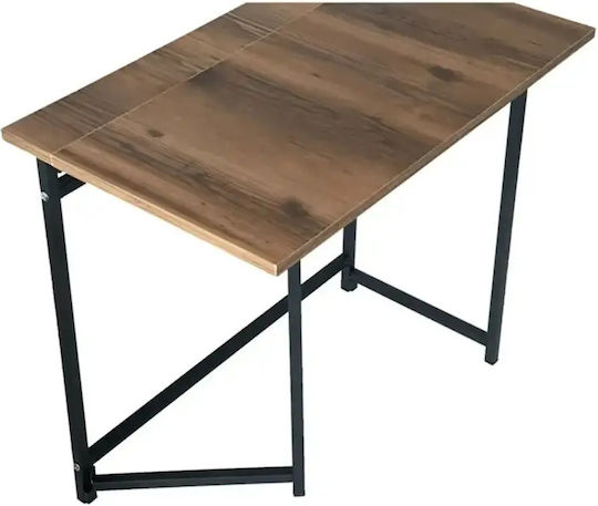 Birou Din Lemn Negru Cu Picioare Metalice 80x50x73cm