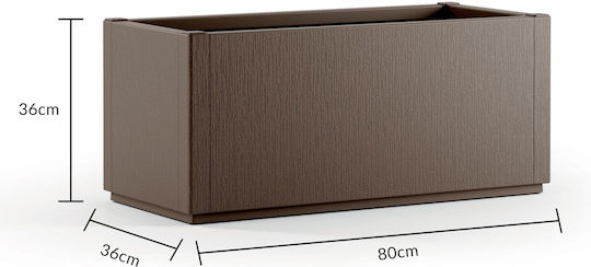 Casaria Set 2 Ghivece de Flori Din Plastic Maro Cu Farfurie