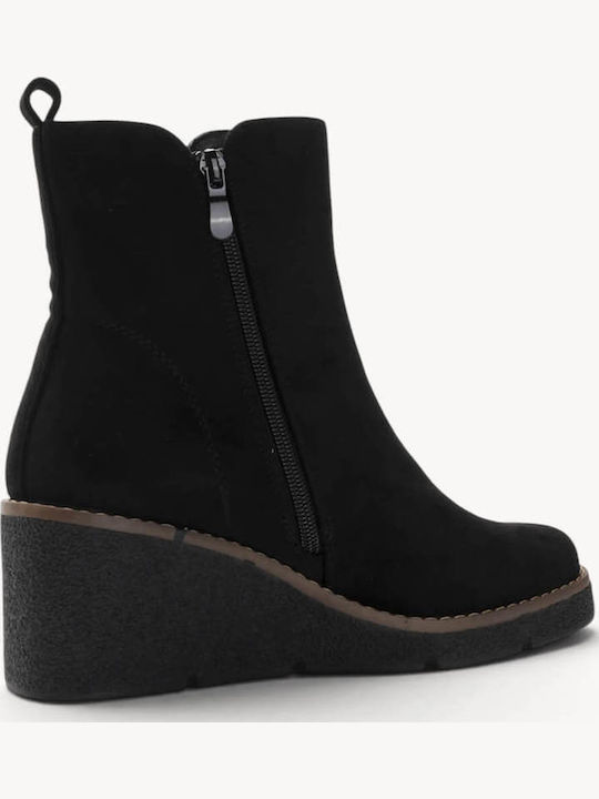 Black Combat Boots With Laces External Zipper