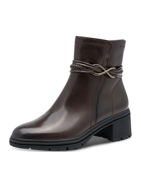 Leder Damen Stiefeletten Braun