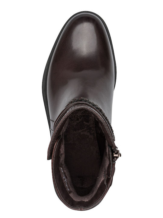 Leder Damen Stiefeletten Braun