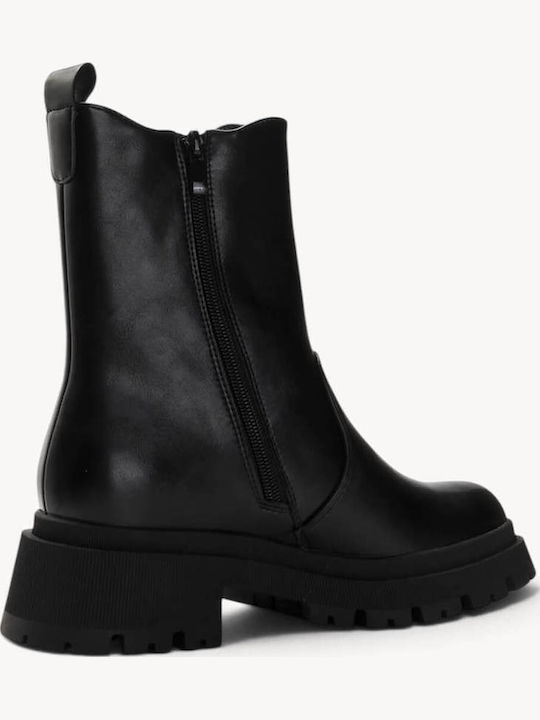 Black Chelsea Ankle Boots With Lug Sole
