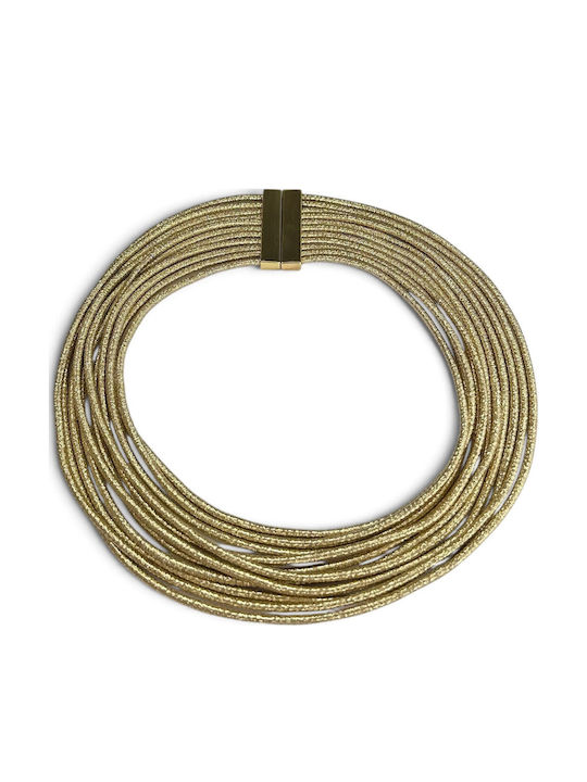 Γυναικείο Κολιέ Gold Multi-cord Statement Choker Magnetic Clasp Prime Steel Γυναίκες 44 Cm Ssn062 Γυναικείο Κολιέ Gold Multi-cord Statement Choker Magnetic Clasp Prime Steel Γυναίκες 44 Cm Ssn062