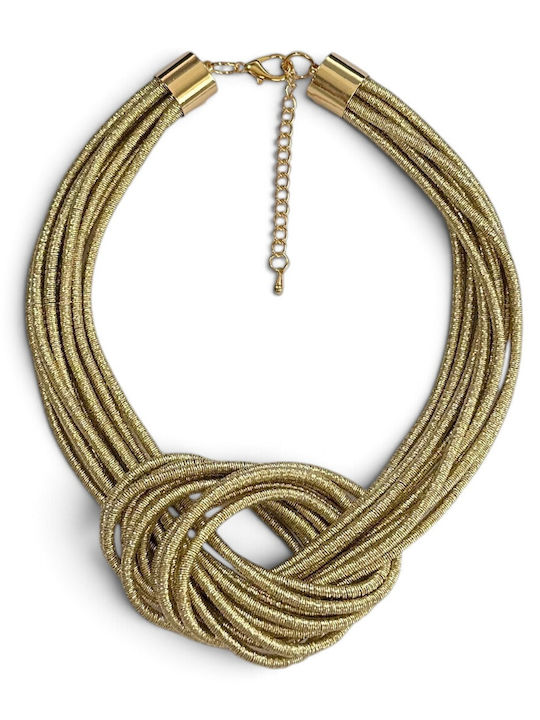 Women’s Necklace Gold Multi-Cord Knotted Choker Adjustable Chain Prime Steel Women Ssn064