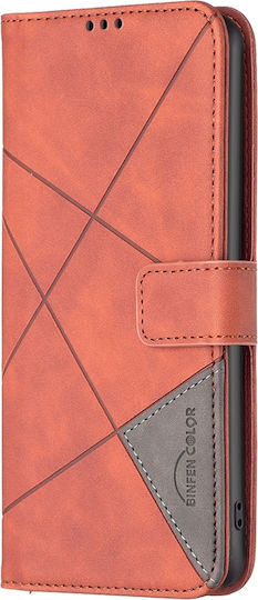 Binfen Color Motorola Edge 50 5g Fusion Leather Wallet Brown Mobile Phone Case