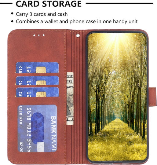Binfen Color Motorola Edge 50 5g Fusion Leather Wallet Brown Mobile Phone Case