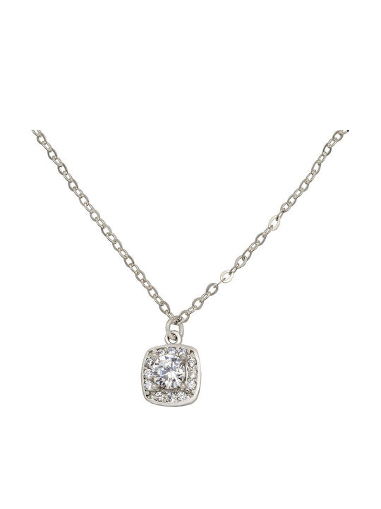 Savvas Design Necklace From 14K White Gold With Zircon Savvas Design Necklace From 14K White Gold With Zircon