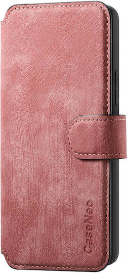 Caseneo Motorola Moto G Max G87 G77 G67 Case Retro Leather Wallet Pink