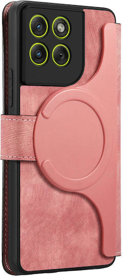 Caseneo Motorola Moto G Max G87 G77 G67 Case Retro Leather Wallet Pink