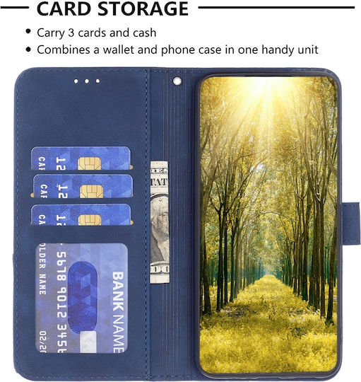 Binfen Color Motorola Edge 50 5g Fusion Leather Wallet Blue Mobile Phone Case