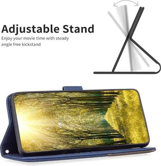 Binfen Color Motorola Edge 50 5g Fusion Leather Wallet Blue Mobile Phone Case