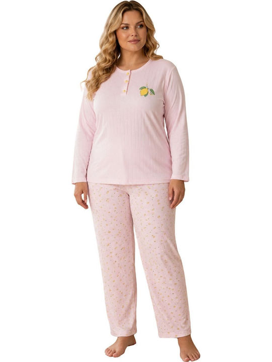 Lindros Winter Women's Pyjama Set Pink