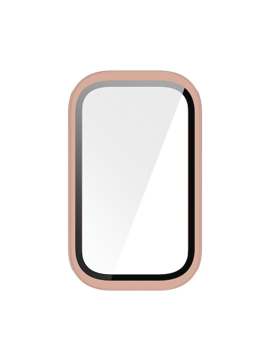 2 In 1 Θήκη Προστασίας + Tempered Glass Xiaomi Smart Band 9 Active Redmi Band 3 Pink
