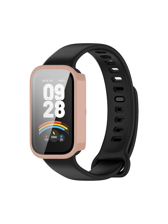 2 In 1 Θήκη Προστασίας + Tempered Glass Xiaomi Smart Band 9 Active Redmi Band 3 Pink