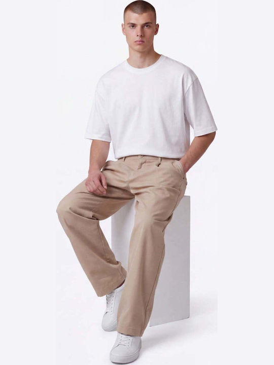 Ariston Ανδρικό Παντελόνι Relaxed Fit Μπεζ
