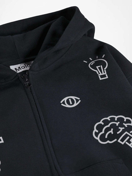 Kids Sweatshirt With Hood And Pockets Black