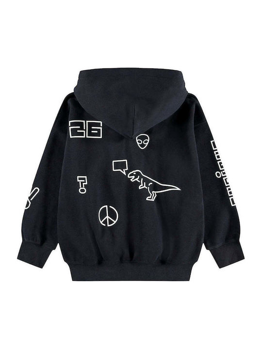 Kids Sweatshirt With Hood And Pockets Black