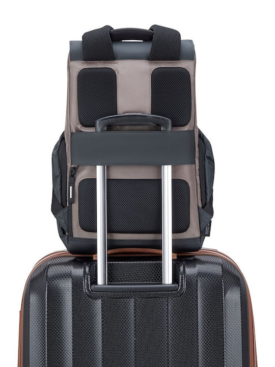 Delsey Securflap Rucksack Für Laptop 15.6 Zoll In Braune Farbe