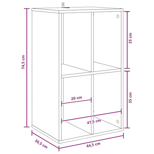 vidaXL Hi-Fi Furniture Grey 36.5x44.5x74.5cm