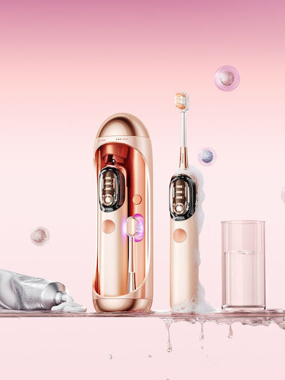JIMOK Water Flosser με Αισθητήρα Πίεσης και Θήκη Ταξιδίου Ροζ Χρυσό