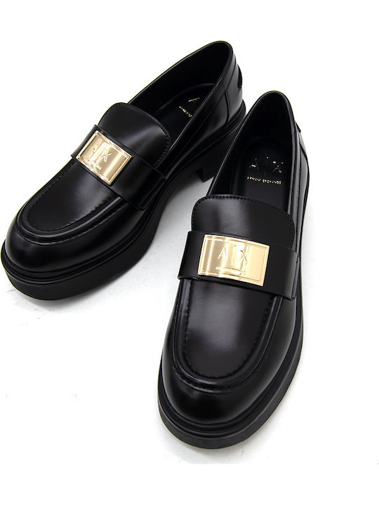 Leather Women's Loafers in Black Colour